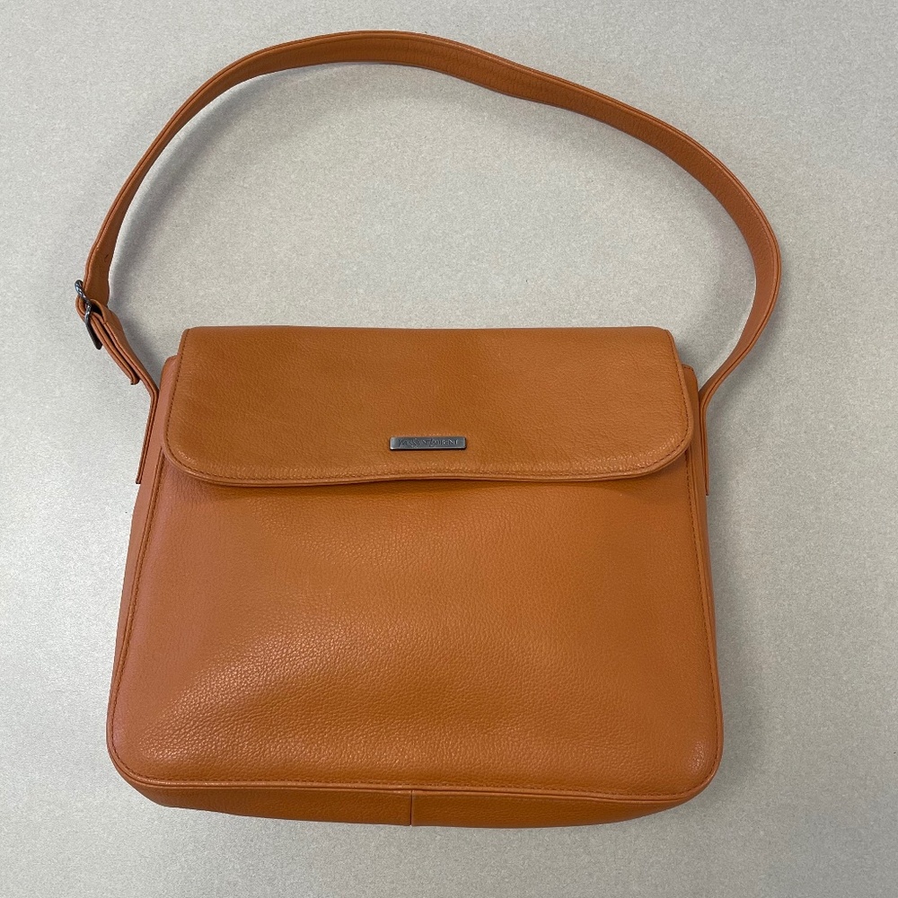 Yves Saint Laurent Vintage Leather Flap Shoulder Bag - Orange-Brown - Preowned